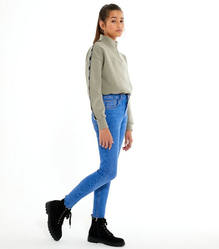 Girls Khaki Chicago Logo High Neck Sweatshirt New Look Girls Khaki Chicago Logo High Neck Sweatshirt New Look