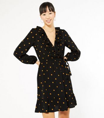 New look polka store dot wrap dress