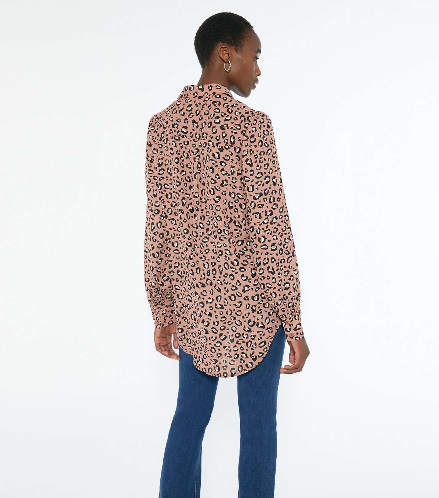 Tall Pale Pink Leopard Print Shirt Image 3