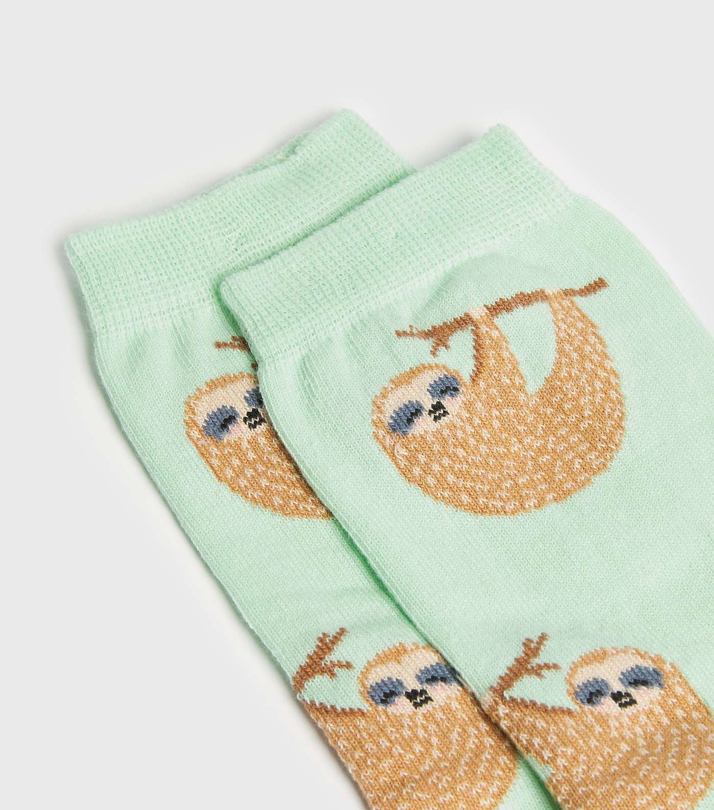Mint Green Hanging Sloth Socks Image 2