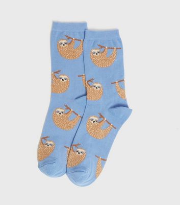 Image of Blue Hanging Sloth Socks New Look