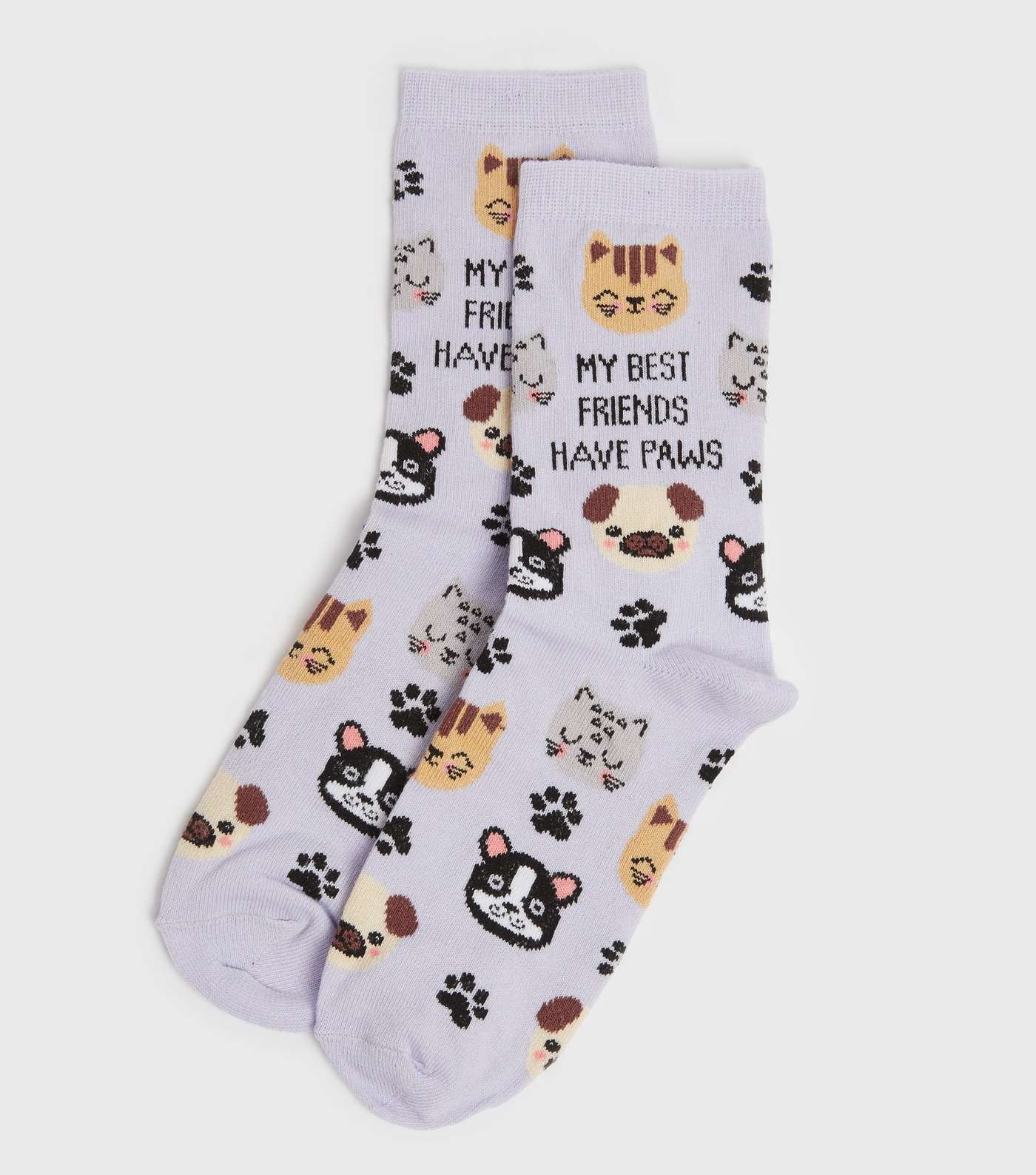 Lilac Best Friends Have Paws Animal Socks