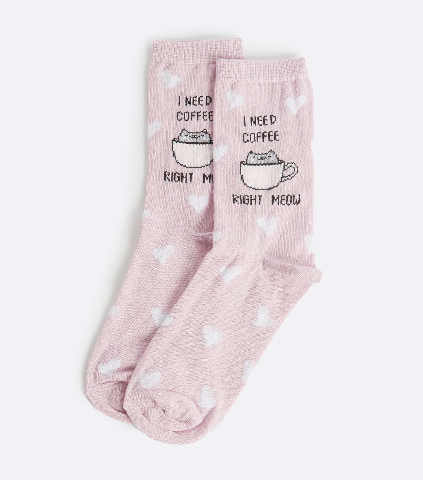 Lilac Cat Coffee Right Meow Socks