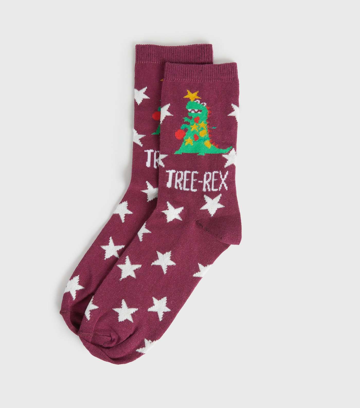 Dark Purple Christmas Tree Rex Star Socks