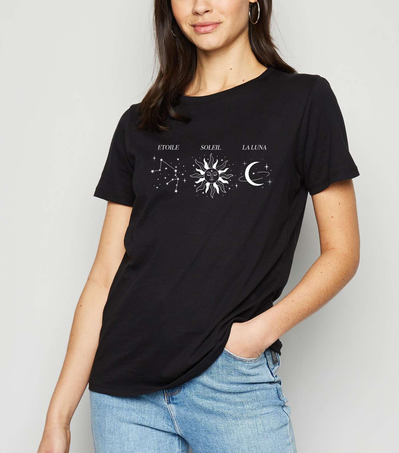 Black Short Sleeve Mystic Slogan T-Shirt 