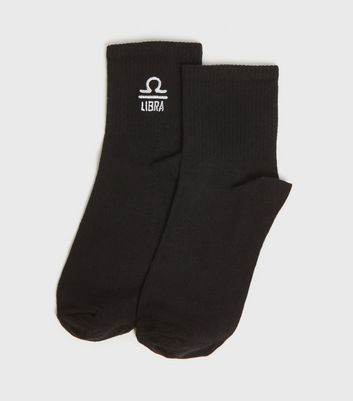 Image of Black Star Sign Libra Socks New Look