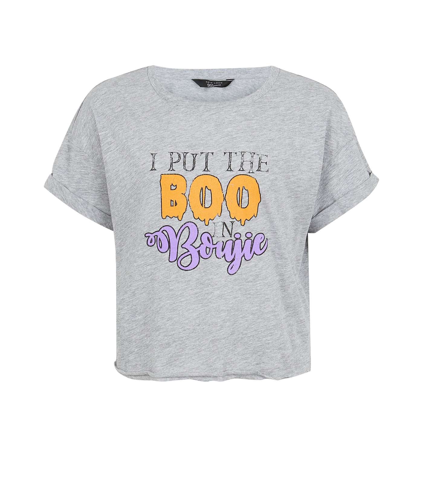 Girls Grey Boo Boogie Slogan T-Shirt