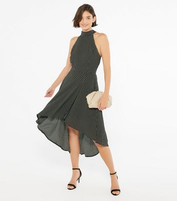 Halter neck clearance dip hem dress