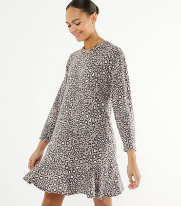 leopard sweatshirt dress