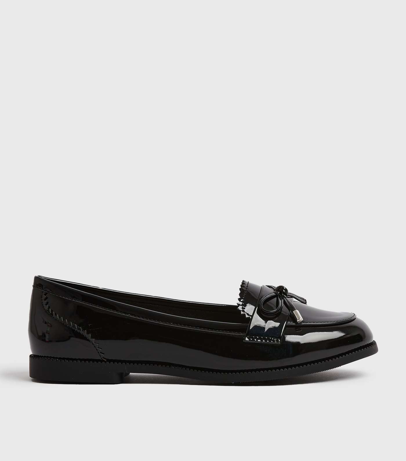 Wide Fit Black Patent Loafers 