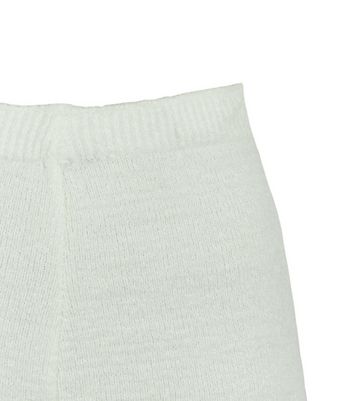 Image of Cameo Rose White Fluffy Knit Cycling Shorts New Look