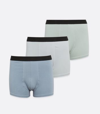 Image of 3 Pack Blue and Grey Boxers New Look