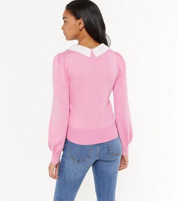 Pink jumper hotsell with collar