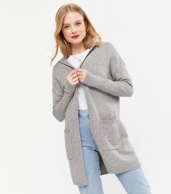 Grey hooded hotsell cardigan womens