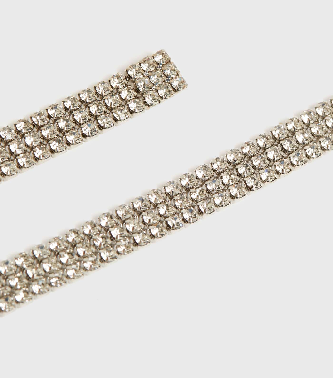 Silver Diamanté Tassel Earrings Image 2