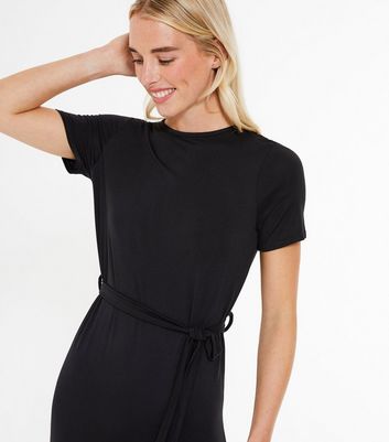 Black jersey dress midi Clearance