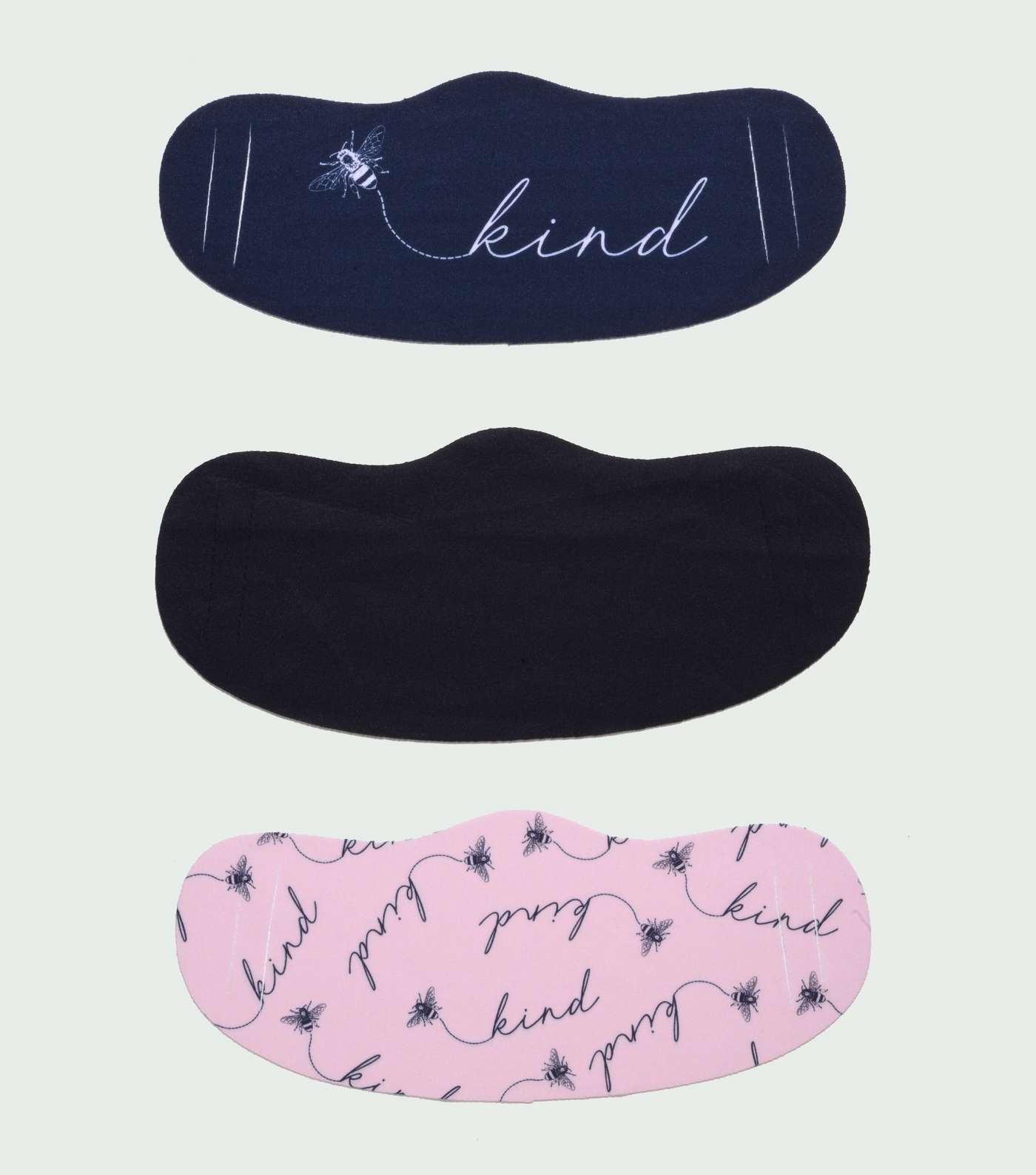Girls 3 Pack Black Be Kind Reusable Face Coverings Image 2