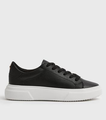 Black Stud Back Chunky Lace Up Trainers | New Look
