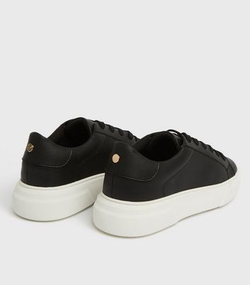 black chunky lace up trainers