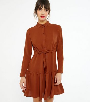 Rust shirt cheap dress