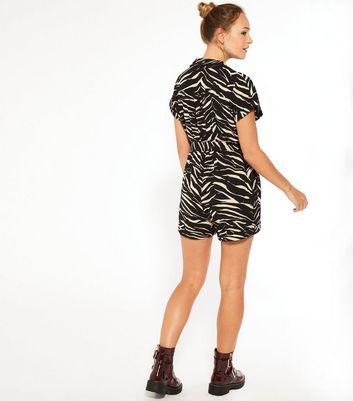 new look zebra playsuit