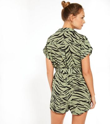 new look zebra playsuit