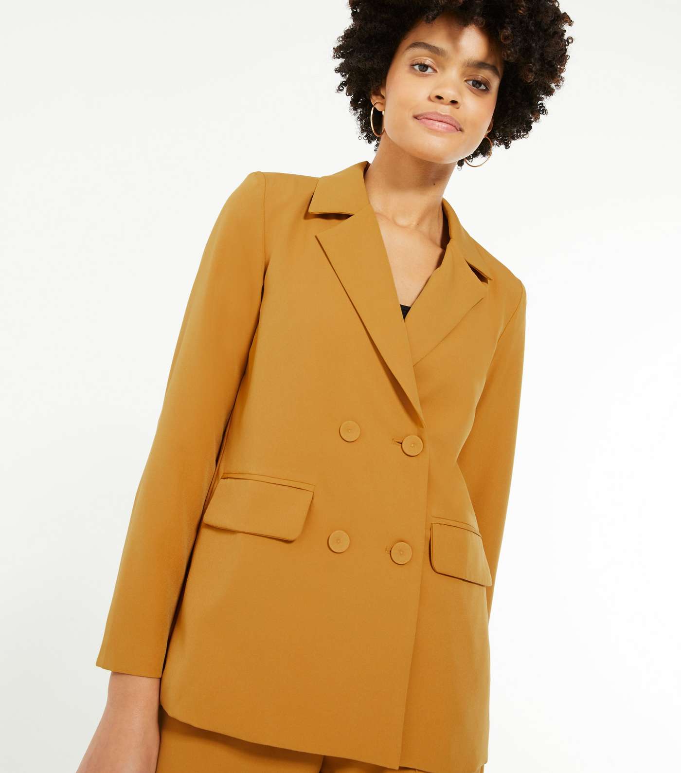 Urban Bliss Mustard Double Breasted Blazer Image 4