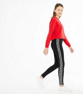 Animal Print Side Stripe Leggings 