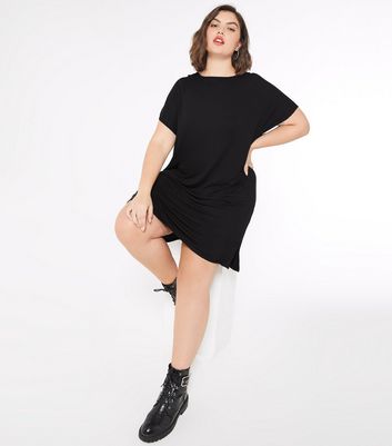 black t shirt dress new look