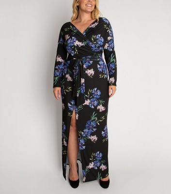 Aarya Curve Black Floral Long Sleeve 