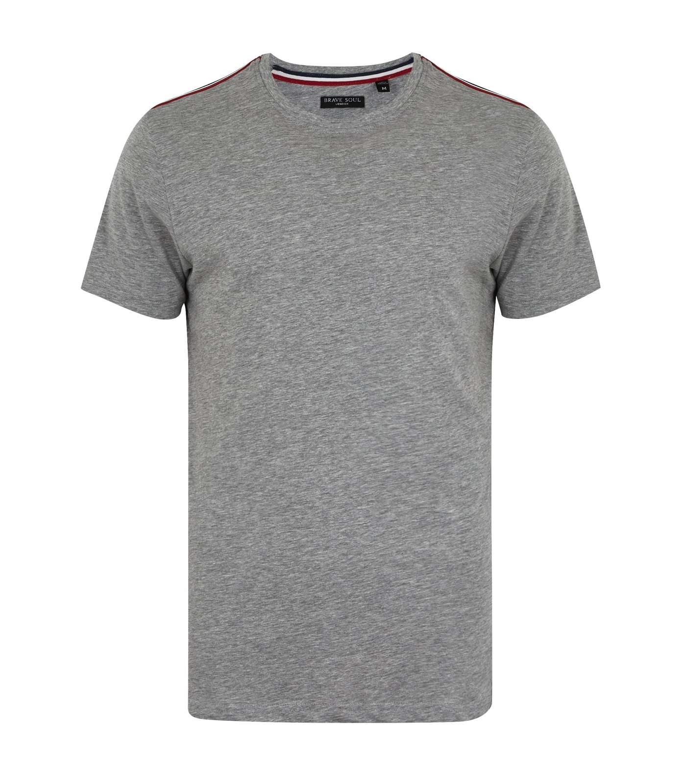 Grey Stripe Shoulder T-Shirt