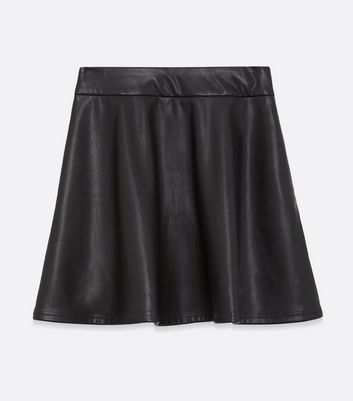 Skater skirt leather on sale look