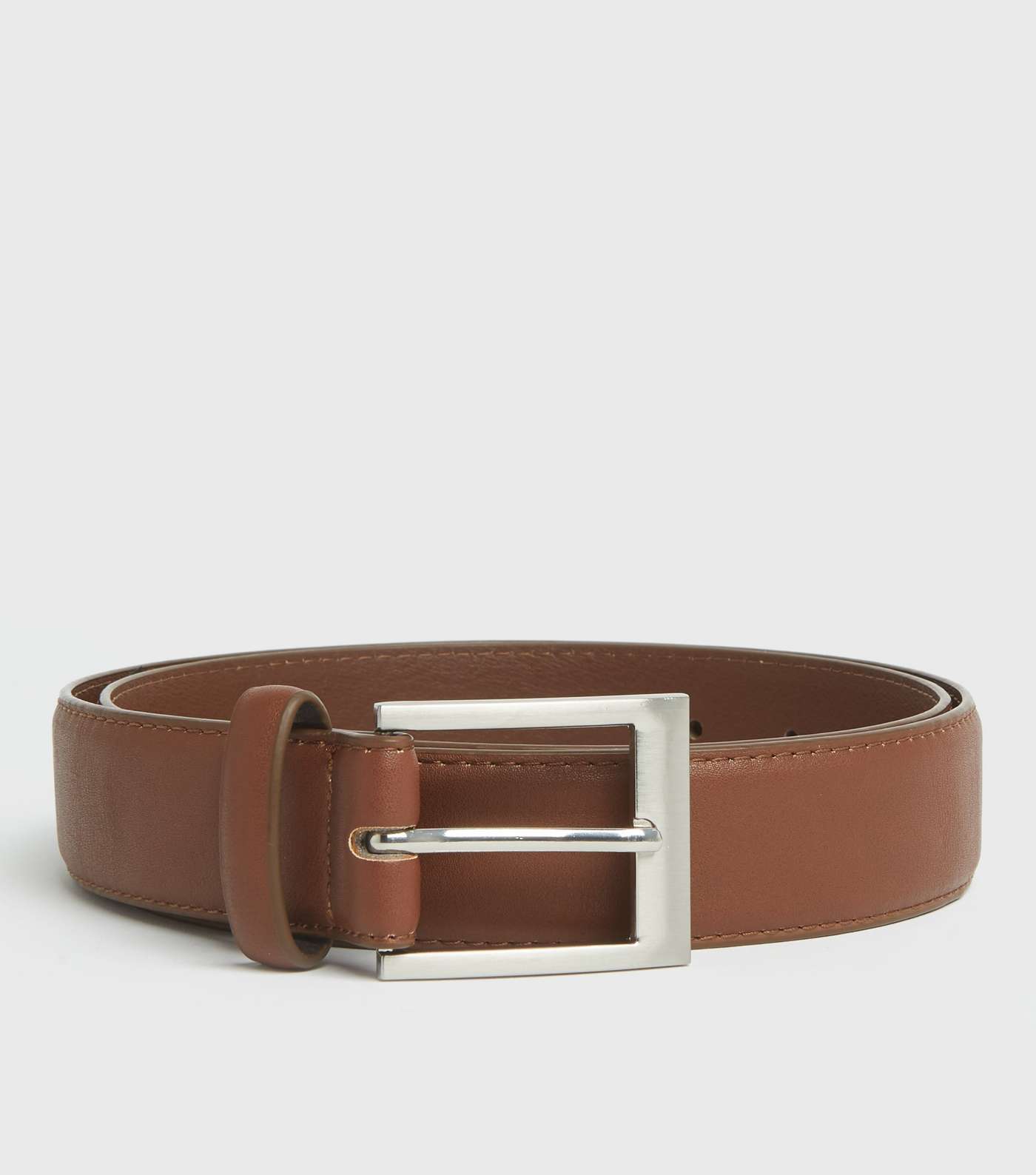 Tan Leather-Look Formal Belt | New Look