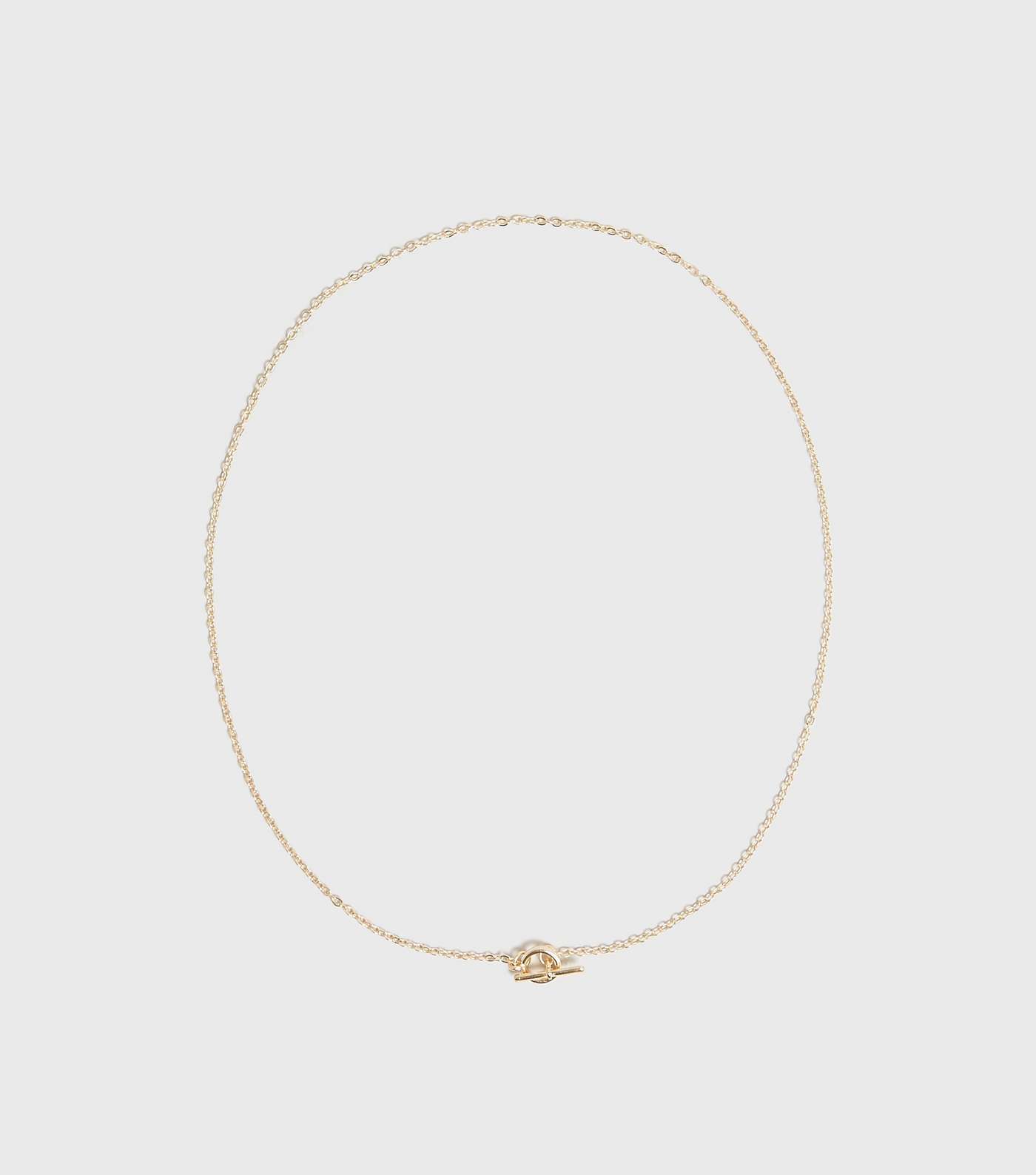 Gold Mini T-Bar Pendant Chain Necklace