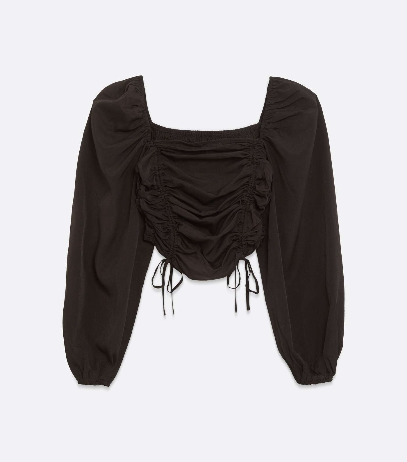 Urban Bliss Black Ruched Puff Sleeve Top Image 5