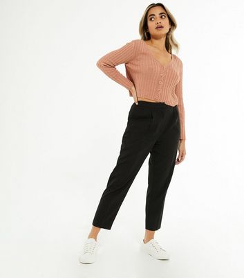 Petite Black Slim Leg Trousers | New Look