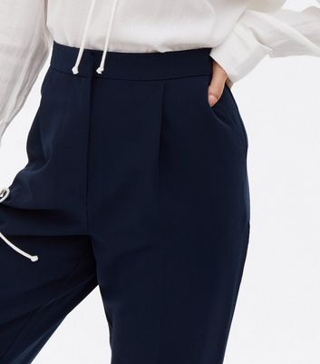 Petite Navy Slim Leg Trousers | New Look