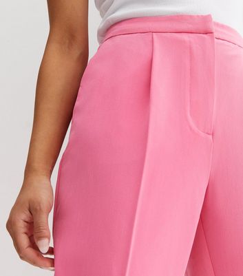 Mid Pink High Waist Wide Leg Trousers  New Look
