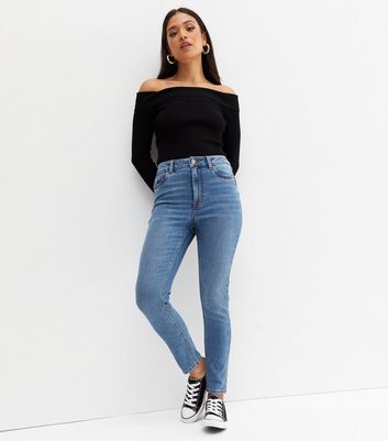 petite blue skinny jeans