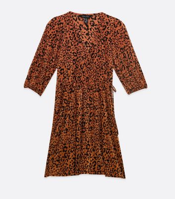 leopard print plisse dress
