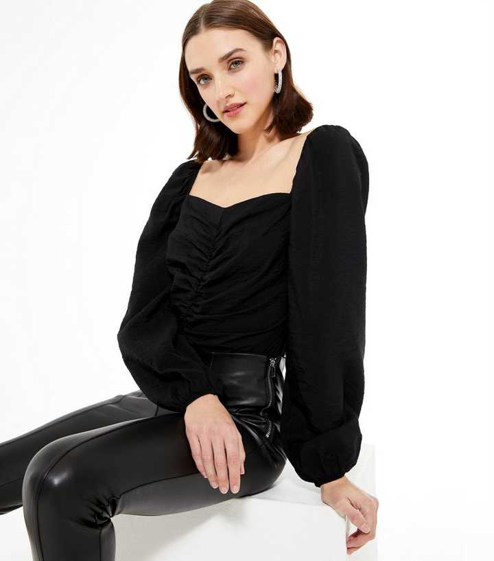 black taffeta blouse