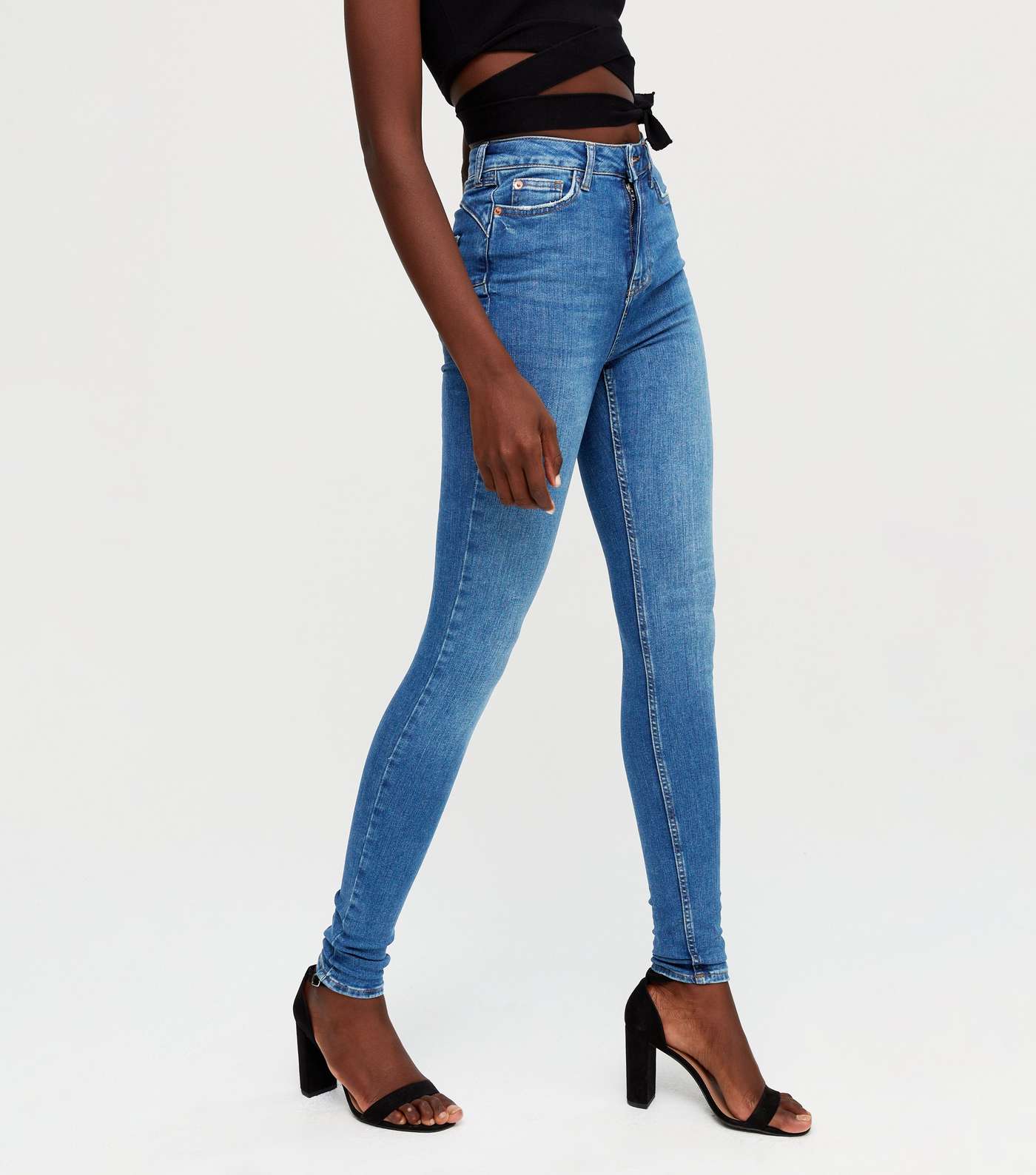 Tall Bright Blue Lift & Shape Jenna Skinny Jeans Image 2