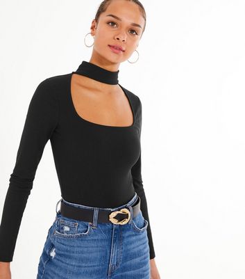 black choker bodysuit