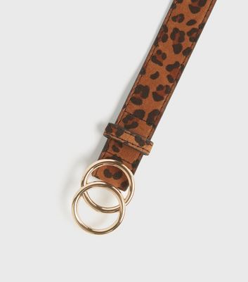 Curves Brown Leopard Print Double Circle Belt New Look