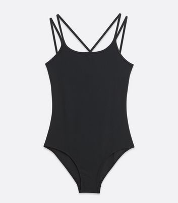 black cross back swimsuit