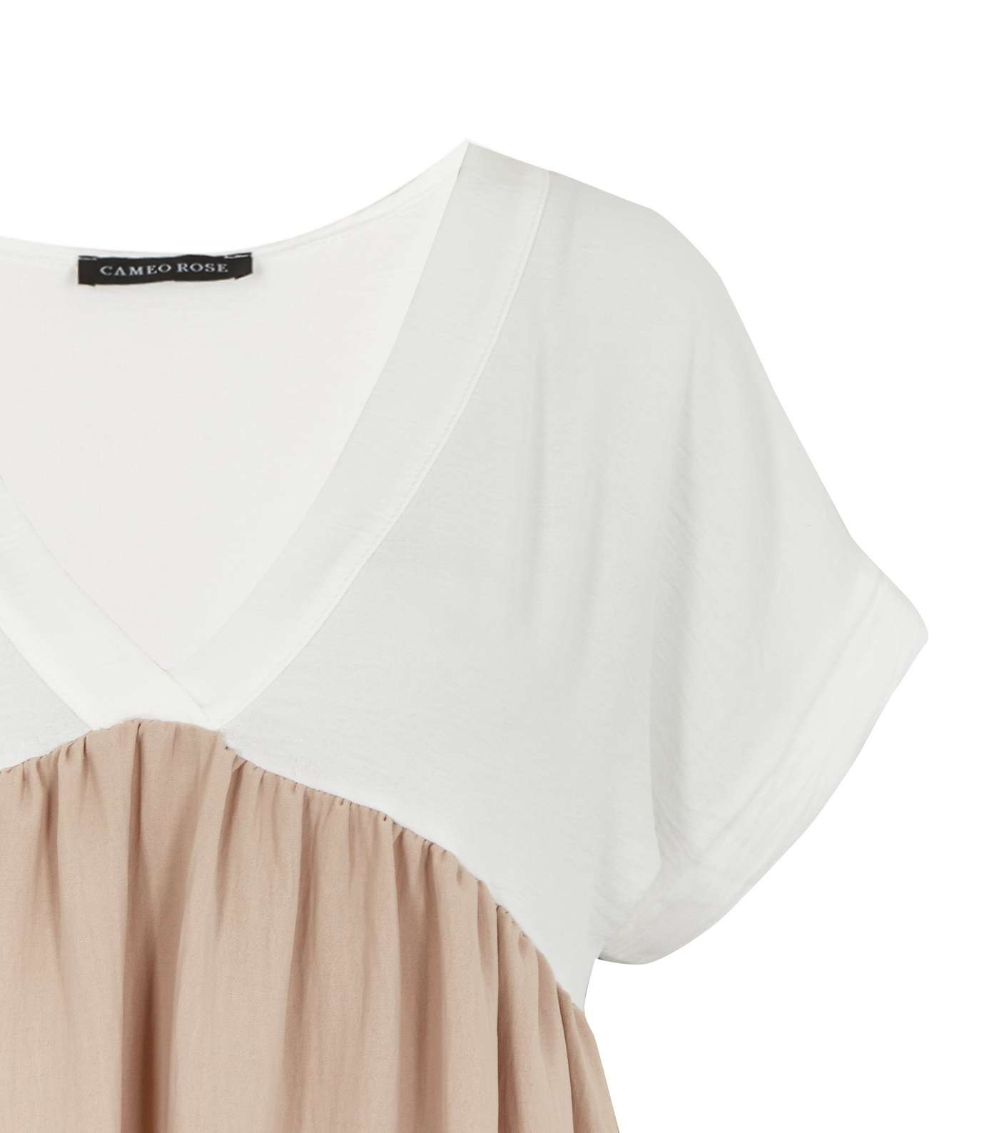 Cameo Rose White Colour Block Short Sleeve Dress Image 2