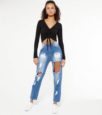 new look ripped mom jeans