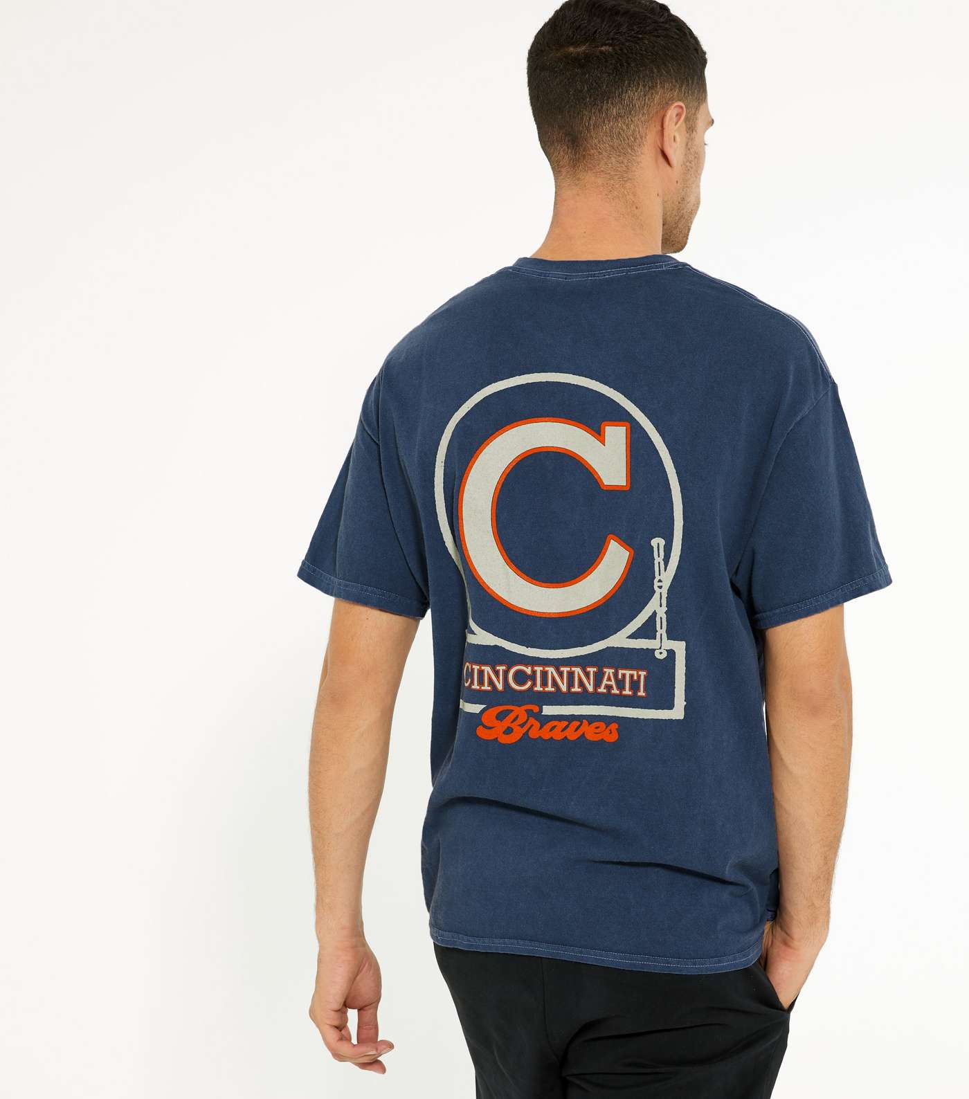 Navy Overdyed Cincinnati Logo T-Shirt Image 4
