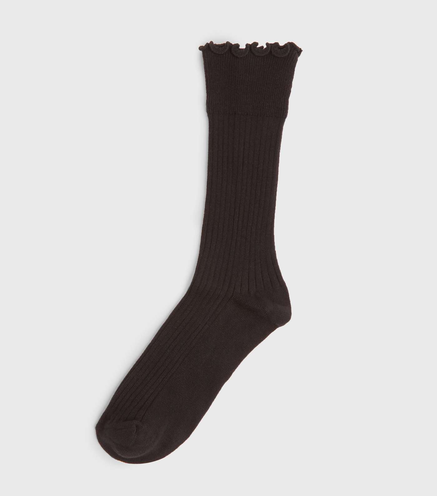 Black Frill Trim Socks 