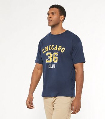 navy slogan t shirt